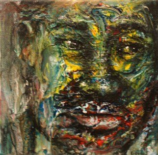 Edward Ofosu; Thoughts Are Things, 2010, Original Painting Acrylic, 16 x 16 cm. Artwork description: 241    painting, portrait, abstract, figurative   ...