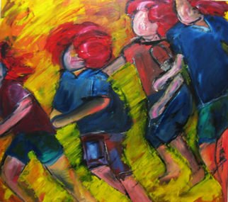 Marcia Pinho; Running, 2005, Original Painting Oil, 80 x 90 cm. Artwork description: 241    Private collector in USA   Expressionism, figurative, painting, acrylic and ink, canvas                                             ...