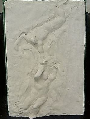 Marcin Biesek; Aphrodite And Ares, 2011, Original Ceramics Other, 30 x 30 cm. Artwork description: 241      Ceramics- relief( inspired Michalangelo and Rodin ...