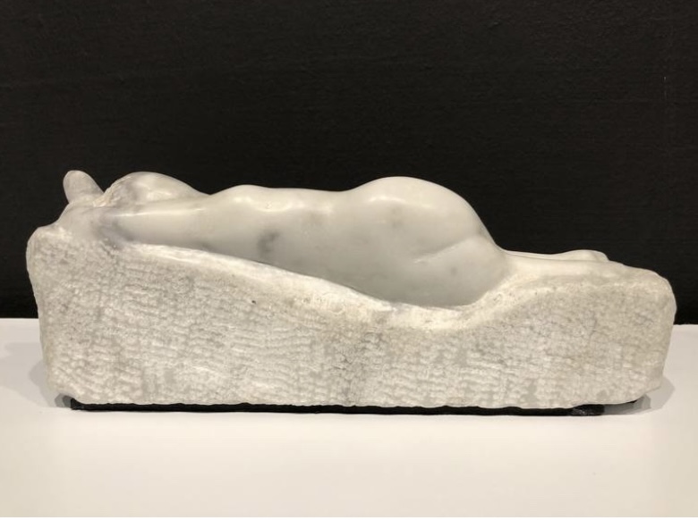 Marcin Biesek; Reclining Woman, 2011, Original Sculpture Stone, 15 x 14 cm. Artwork description: 241 Marble sculpture- this is one of me the harder artworks I ever done.  I tried discover Rodin and also More art.  The Modernism , and all we recive is like a gold in our hands to keep, and develop in our art. ...