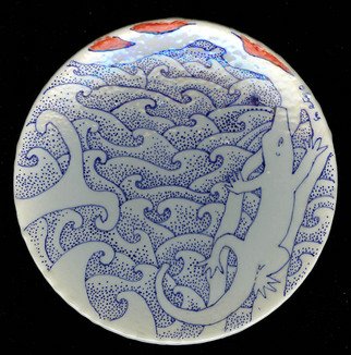 Setyo Mardiyantoro; Lucertola Mare, 2010, Original Ceramics Wheel, 20 x 20 cm. 