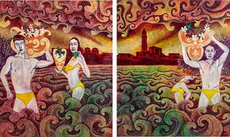 Setyo Mardiyantoro; Offers In Venice, 2016, Original Painting Acrylic, 100 x 60 cm. Artwork description: 241  two paintings 60x500               ...