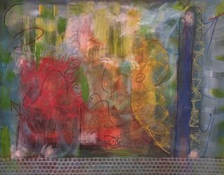 Margaret Thompson, 'Somewhere', 2011, original Collage, 48 x 38  inches. Artwork description: 1758             Acrylic, collage, mixed media on canvas.           ...