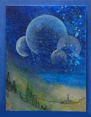 Margaret Stone, 'Cosmic Connections', 2013, original Painting Acrylic, 14 x 16  x 1 inches. Artwork description: 2307 Painted on panel mounted on gallery wrapped stretched canvas.  ...
