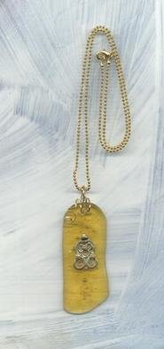 Margaret Stone, 'Magic', 2004, original Jewelry, 1 x 11  inches. Artwork description: 3891 Fused amber glass with talisman.  Findings are 14K GF.  Necklace is 18 inches around....