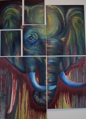 Marina Wootton; Elephant, 2017, Original Painting Oil, 60 x 85 inches. 