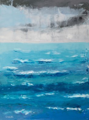 Marino Chanlatte; Ocean 69, 2018, Original Painting Oil, 36 x 48 inches. Artwork description: 241 This Ocean series is a challenge and a joy for me, I choose which colors I am going to mix directly on the canvas, getting multiple layers of new tones and texture, describing shapes, lights, and shades of the oceans.  Being born in an island the ocean ...