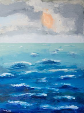 Marino Chanlatte; Ocean 75, 2018, Original Painting Oil, 36 x 48 inches. Artwork description: 241 This Ocean series is a challenge and a joy for me, I choose which colors I am going to mix directly on the canvas, getting multiple layers of new tones and texture, describing shapes, lights, and shades of the oceans.  Being born in an island the ocean ...