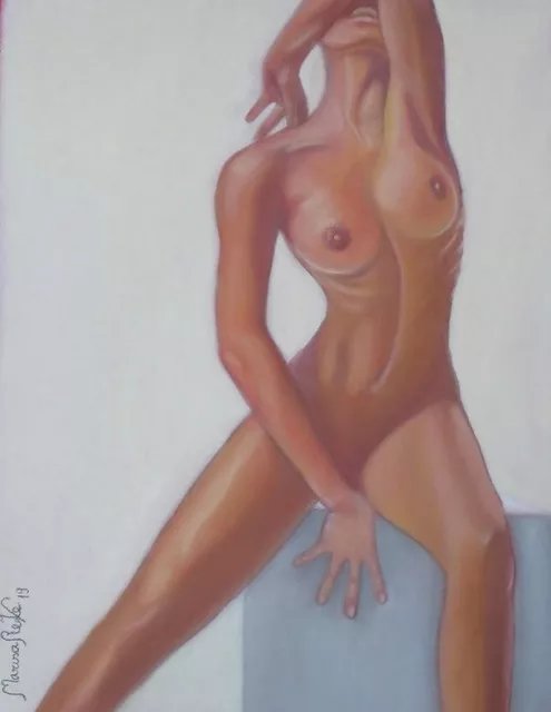 Marisa Reve; Deception, 2019, Original Pastel, 50 x 60 cm. Artwork description: 241 The body is the most wonderful way to show emotions and pastel the purity of colours. ...