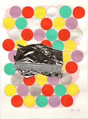 Marisa Torres; Waste Number 1, 2019, Original Drawing Gouache, 8.5 x 11.5 inches. Artwork description: 241 Gouache and Ink Print on PaperThese series of drawings show plastic waste floating in a balanced geometric background.  The element of waste acts as an interference, changing the balanced achieved in that background.  These series are the result of my growing interest and ongoing research on ...
