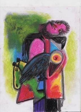 Mario Ortiz Martinez, 'Birds', 2019, original Pastel, 9 x 12  inches. Artwork description: 7059 FREE INSPIRATON EXERCISE IN PAPER.  DISCOVERING THE RICH EXPRESSION OF PASTEL COLORS, UNKNOWN FOR ME.  ABSTRACT, MISTERY, LIBERTY. ...