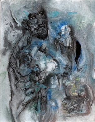 Mario Ortiz Martinez, 'Laocoonte A Reminiscence', 2020, original Pastel Oil, 8.5 x 11  inches. Artwork description: 5079 The legend of a punishment. Trojan priest LaocoAP n and his sons Antiphantes and Thymbraeus being attacked by sea serpents. ...