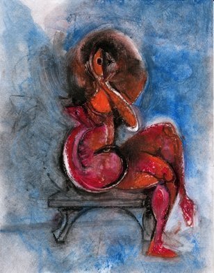 Mario Ortiz Martinez, 'Woman With Snakes', 2020, original Pastel Oil, 8.5 x 11  inches. Artwork description: 6267 the eternal feminine. Muse that no artist can ignore, if she does not want her work to be a desert, a heap of wasted colors, a disconnection with the divine, a denial of her being. The present painting: one more homage, with the strong coloration of the ...