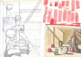 Marijan Stankovikj; Sketch 3, 2019, Original Mixed Media, 30 x 21 cm. Artwork description: 241 sketch watercolor pen pencil oil plan study...