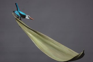Mark Dedrie; Woodland Kingfisher, 2020, Original Sculpture Bronze, 25.5 x 19.3 inches. Artwork description: 241 The bronze kingfisher stands on a bronze palm leaf. This whole sculpture is on a granite. ...