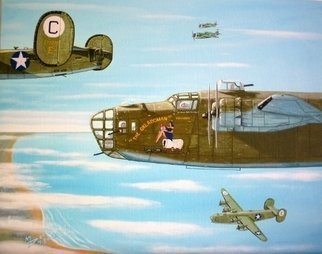 Mark Dodson; The Oklahoman 1943, 2006, Original Painting Acrylic, 20 x 16 inches. Artwork description: 241  The Oklahoman - a B- 24D of the 8th Air Force 389th BG 566th BS in WWII ...