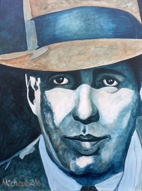 Michael Arnold; Bogart, 2016, Original Painting Acrylic, 36 x 48 inches. Artwork description: 241  Bogart  is an original, signed acrylic painting on canvas by Citrus County Florida artist Michael Arnold.This painting is the first in a series of Hollywood Legends paintings I plan to work on. This is a painting of Humphrey Bogart as Philip Marlowe in the film Howard ...