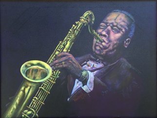 Michael Arnold; Jazz Saxophone Player, 2018, Original Painting Acrylic, 24 x 18 inches. Artwork description: 241  Jazz Saxophone Player  is an original, signed acrylic painting on canvas by Citrus County Florida Artist Michael Arnold.This painting is of jazz saxophonist and composer Wayne Shorter.I have wanted to return to the subject of the saxophone in a painting for some time and hoped ...