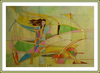 Yorgos Maryelis; On The Wind, 2005, Original Mixed Media, 70 x 50 cm. 