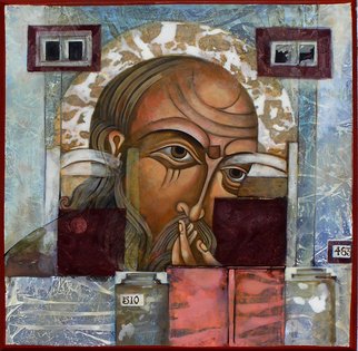 Mary Jane Miller; Face On Face, 2012, Original Painting Tempera, 12 x 12 inches. Artwork description: 241                   egg tempera, new age, christian, angels, religious, icons, iconography, spiritual, Christ, contemportary, image, women of God, women, feminine, mary jane miller                  ...