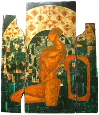 Matei Enric; SLAVE, 2009, Original Painting Tempera, 128 x 150 cm. Artwork description: 241   ASSEMBLAGE 3 PIECES  ...