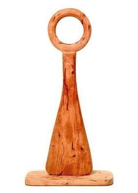 Max Tolentino; ETHIOPIA, 2016, Original Sculpture Wood, 19.2 x 50 cm. Artwork description: 241  Sculpture in brazilian nobel wood named Canela with a cooper ring . Sold to a private collection ...