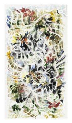 Maya Scope; Falling In Love, 1997, Original Watercolor, 24 x 48 cm. Artwork description: 241 abstract, flower, figurative...
