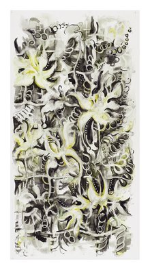 Maya Scope; Harmony, 1996, Original Watercolor, 24 x 48 cm. Artwork description: 241 abstract, flower, harmony, yellow, emotions...