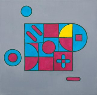 Mikhail Balbachan; Simple Geometry, 2021, Original Painting Oil, 50 x 50 cm. Artwork description: 241 An attempt to find deep meaning and movement in a combination of simple motionless forms. ...