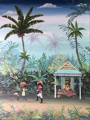 Marc Beauregard; Island Drill, 2021, Original Painting Acrylic, 36 x 48 inches. Artwork description: 241 Carribean inspired theme. ...
