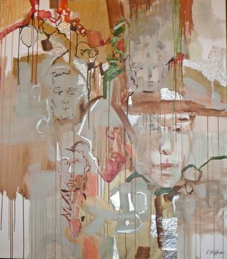 Valerie Hoffmann; THE GATHERING, 2009, Original Painting Acrylic, 42 x 42 inches. Artwork description: 241  Acrylic, metalic pigment and foil on canvas over wood stretchers. ...