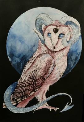 Marisa Dion; Barn Owl, 2016, Original Watercolor,   inches. 