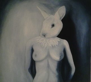 Massimo Zilioli; Anima 2, 2014, Original Painting Oil, 100 x 100 cm. Artwork description: 241 Oil on canvas rabbit head...