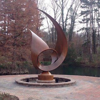 John Medwedeff; APERTURE, 2014, Original Sculpture Steel,   inches. Artwork description: 241 Aperture is a monumental steel sculpture commissioned by the University of North Carolina, Charlotte. It features a rotating base.sculpture, kinetic, steel...