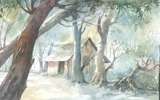 Mintu Maji; Lonely, 2013, Original Watercolor, 8 x 6 inches. Artwork description: 241      water color painting, water color, landscape, bengal art, bengal village    water color/ painting/ landscape/ drawing ...