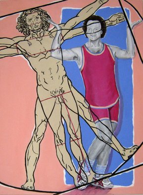 Melcha C; Simmons And LHomme De Vitruve, 2009, Original Painting Acrylic, 18 x 24 inches. Artwork description: 241   Acrylic on canvas            ...