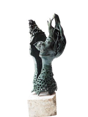 Meryem Erogan; Creation, 2010, Original Sculpture Bronze, 15 x 30 cm. Artwork description: 241 metamorphosis, bronze, nature, man, woman...