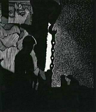 Youri Messen-Jaschin, 'Fonderie', 1966, original Printmaking Woodcut, 22 x 24  cm. Artwork description: 4863 12/ 15 Xylography (r) by 1966 Prolitteris Po. Box CH. - 8033 Zurich (c) by 1966 Youri Messen- Jaschin Switzerland...