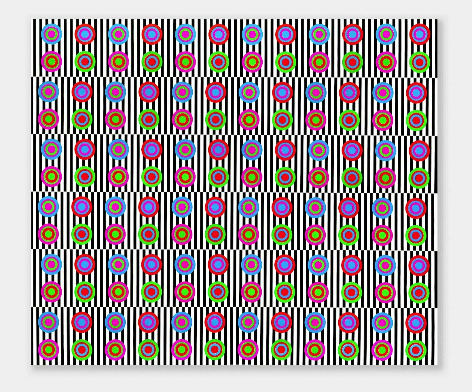 Youri Messen-Jaschin; Quantique, 2022, Original Printmaking Serigraph, 170 x 200 cm. Artwork description: 241 Op art - Optical art - Edition One print1 1 - Silkscreen on linen canvas A(c) 2022 Youri Messen- Jaschin A(r) Prolitteris Zurich photography @ vincentmullerphotosPackaging, insurance and transport is not included in the price, it is additional.  I work with a carrier, he is responsible for all my shipments.  The costs ...