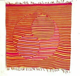 Youri Messen-Jaschin; Study 1, 2022, Original Tapestry Weaving, 100.2 x 100.4 cm. Artwork description: 241 Poliacryl, acryl, coton thread.A(c) 2022 Youri Messen- JaschinA(r) Prolitteris Zurich 