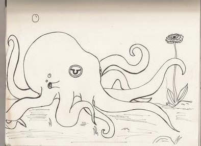 Mia Russell; Octopus Garden, 2014, Original Drawing Pen, 9 x 11.5 inches. 