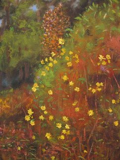 Michael Navascues; Wild Flowers, 2012, Original Painting Oil, 14 x 18 inches. Artwork description: 241  Yellow flowers in wooded setting ...