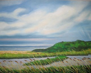 Michael Navascues; Wind Over Bear Island, 2011, Original Painting Oil, 16 x 20 inches. Artwork description: 241    Coastal landscape  Coastal landscape with water and grasses  ...