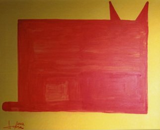 Michael Iskra; Red Cat, 2014, Original Painting Acrylic, 24 x 18 inches. Artwork description: 241 abstract cay ...