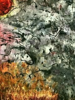 Michael Schaffer, 'Battle', 2020, original Mixed Media, 24 x 30  x 2 inches. Artwork description: 1911 This abstract is a nod to cave painting by our ancient ancestors. ...
