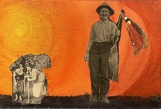 Pete Malmberg; End Of The Day By Heather, 2021, Original Collage, 6 x 4 inches. Artwork description: 241 We wanted to show everyday life in the early 20th century. ...