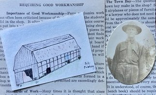 Pete Malmberg; Workmanship Collage, 2021, Original Collage, 7 x 5 inches. Artwork description: 241 This little collage seeks to celebrate the fine crafts ma ship of our disappearing barns. ...
