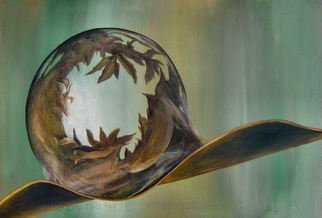 Michelle Iglesias; Leaf Rain Drop, 2008, Original Painting Acrylic, 34 x 24 inches. 