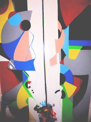 Mike Garibay; Idol Worship, 2015, Original Pastel Oil, 36 x 48 inches. Artwork description: 241     Neo- Cubism intense color oil pastel on canvas   ...
