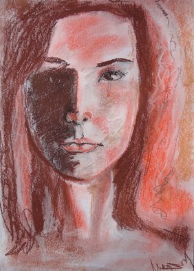 Milen Boqnov; Girl Portrait, 2015, Original Pastel, 50 x 70 cm. Artwork description: 241  portrait, girl, pastel, cardboard    ...